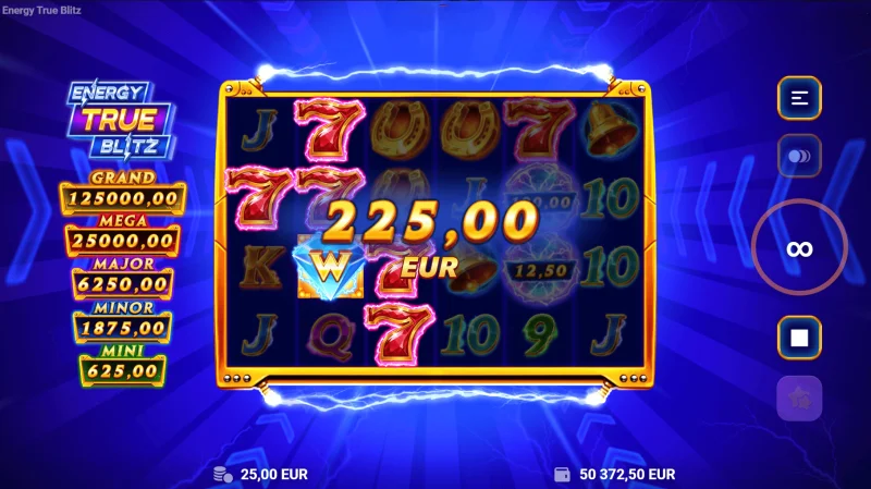 Energy True Blitz - νίκη σε συλλεγμένα σύμβολα Cash